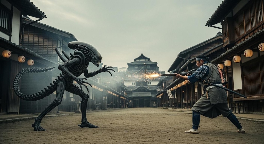 侍 vs エイリアン