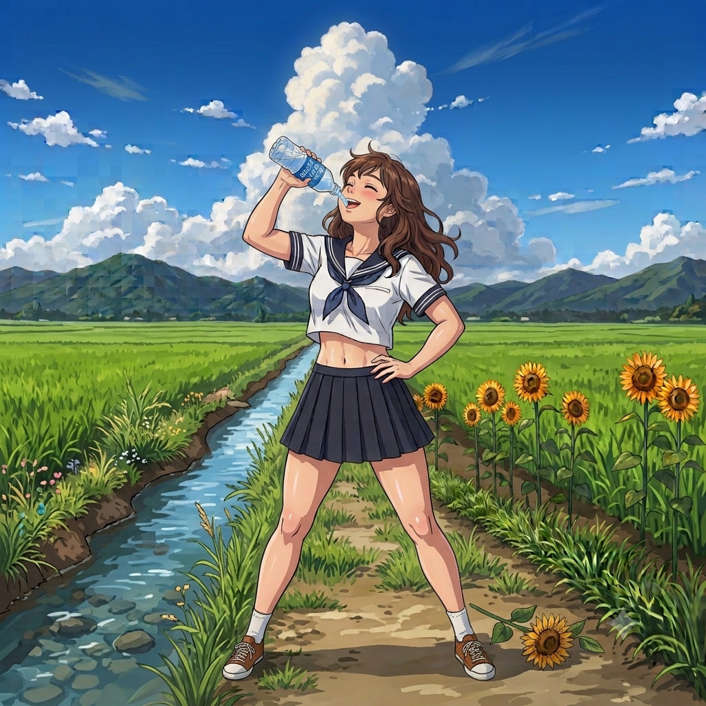 暑いから、みんな水分補給をしてね！