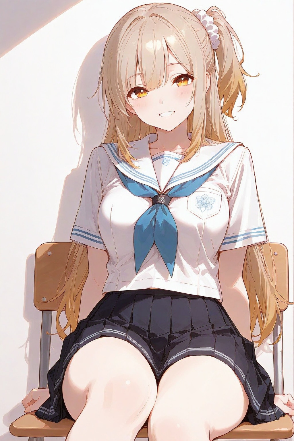 制服とハーフアップツイン