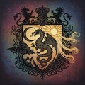 竜と月と太陽と光と闇をイメージした西洋国章 4枚目