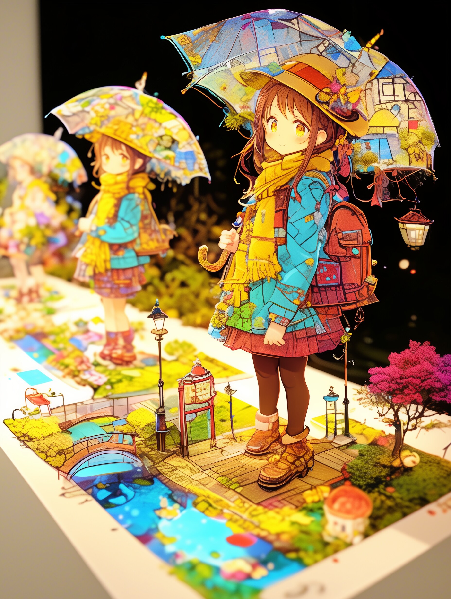 傘の中に映り込む、もう一人の私 | の人気AIイラスト・グラビア