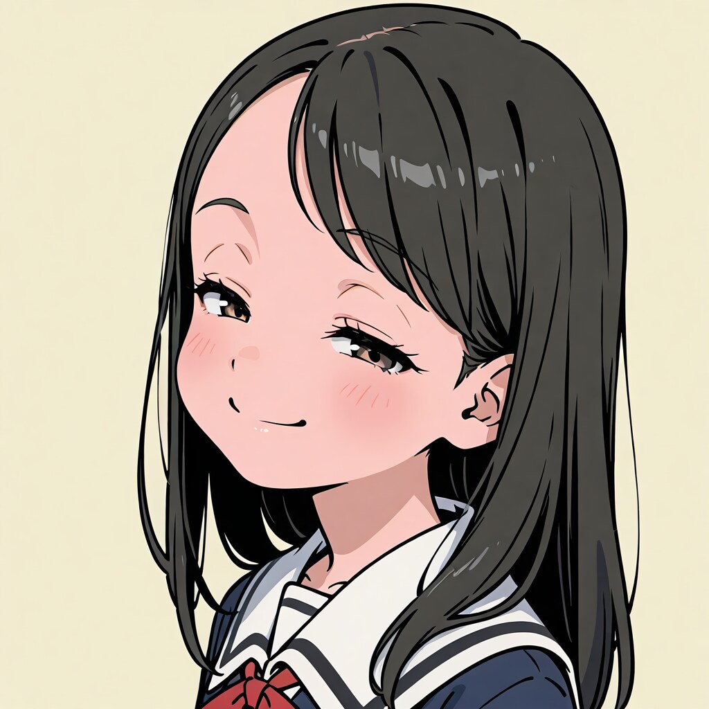 半デコ女学生