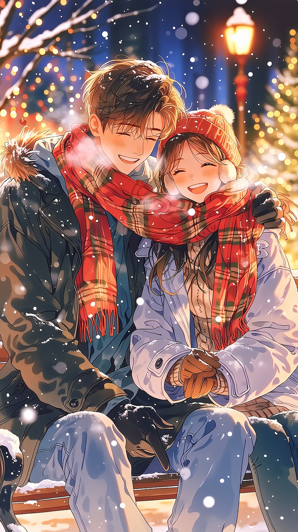 一つのマフラーで