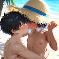 [6枚] 「はずかしいわ」 「麦わらで顔隠せばいじゃん。みんな黒いから誰だかわかりゃしないさ」 「じゃあ…大きっ！マンコが裂けそう！はぁ、はぁ、はぁ…イグぅううう♥」（水と少女・大人向け１５２） 2枚目