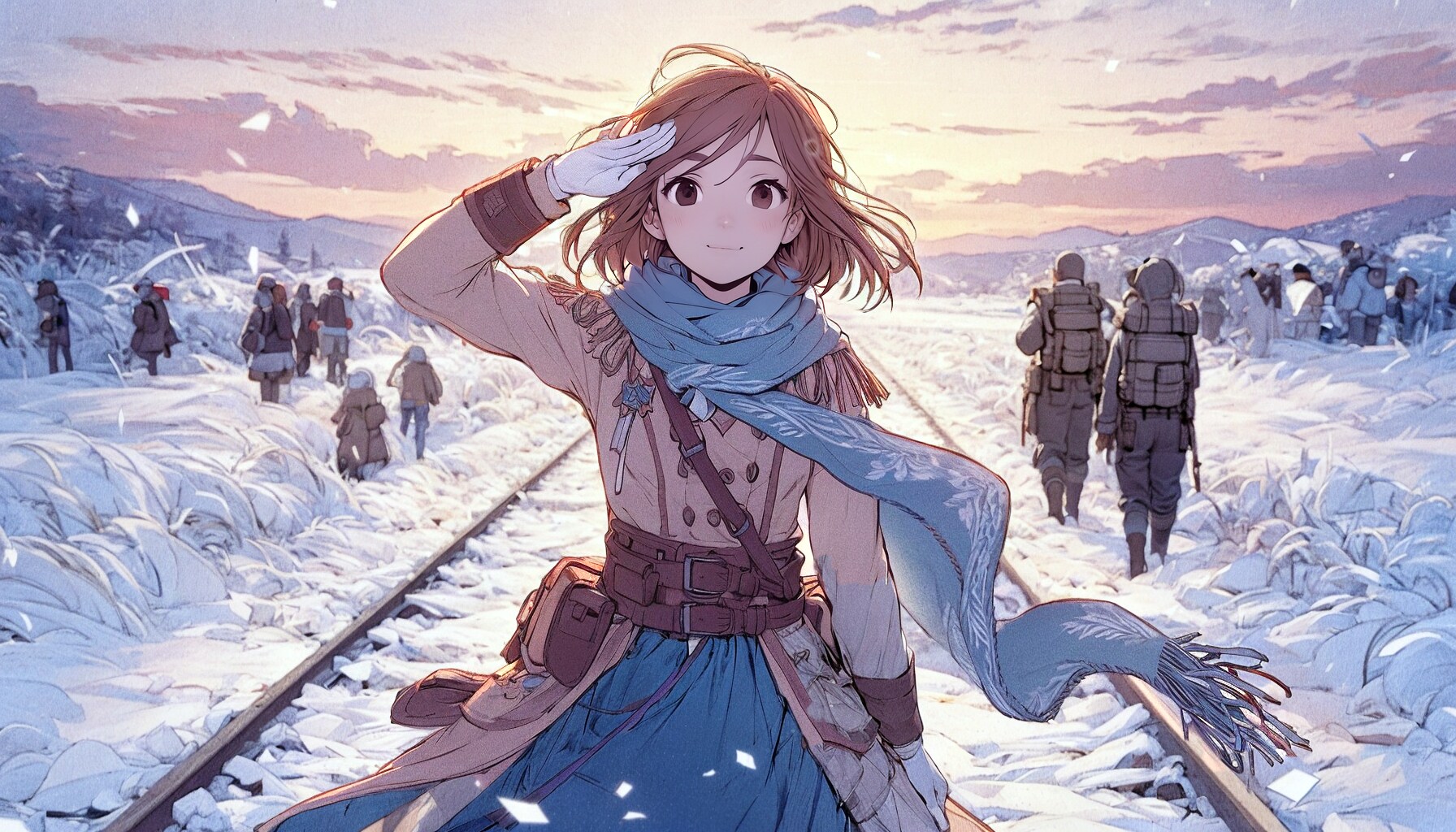 出立の朝 (敬礼する少女④)