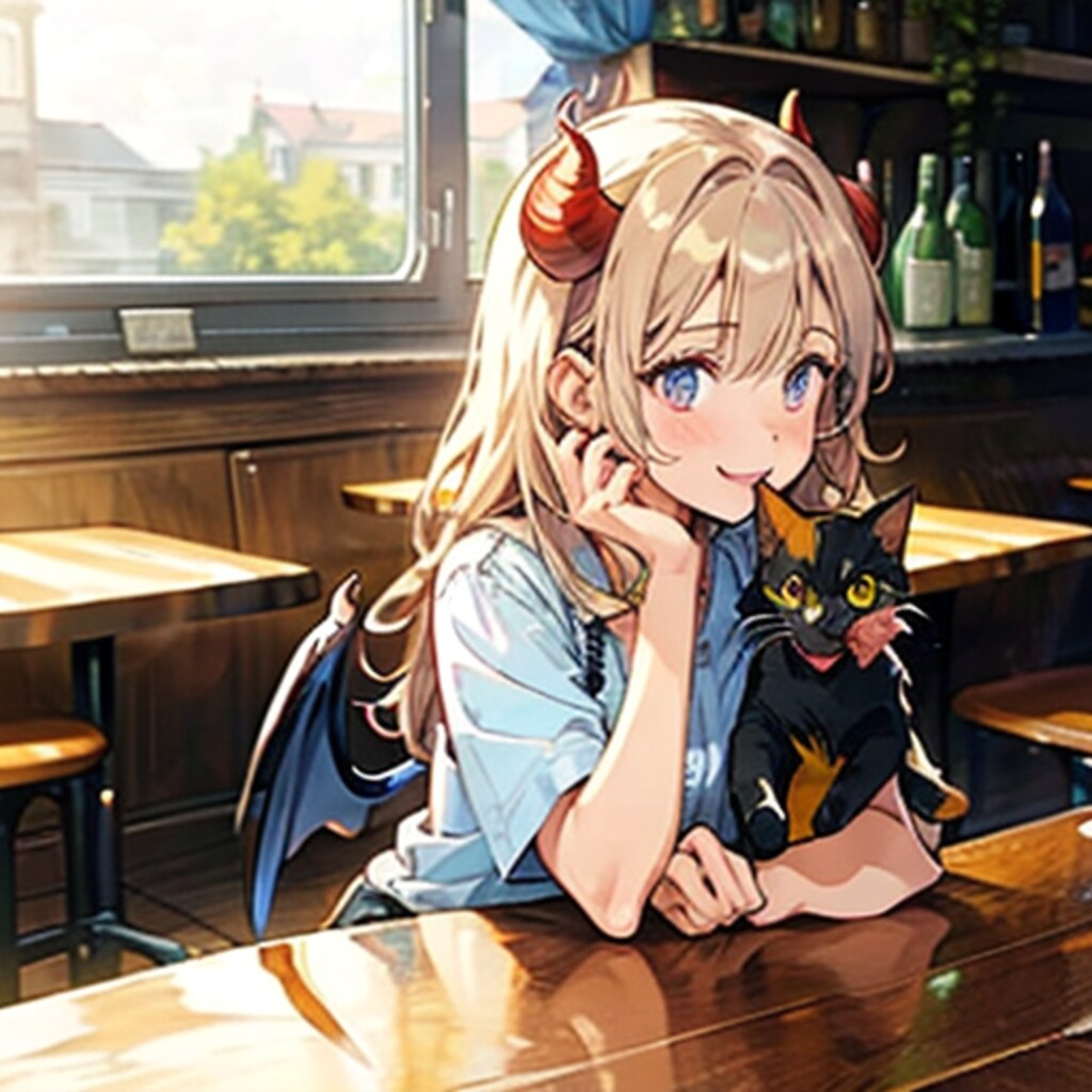 バーカウンターの悪魔っ子250715