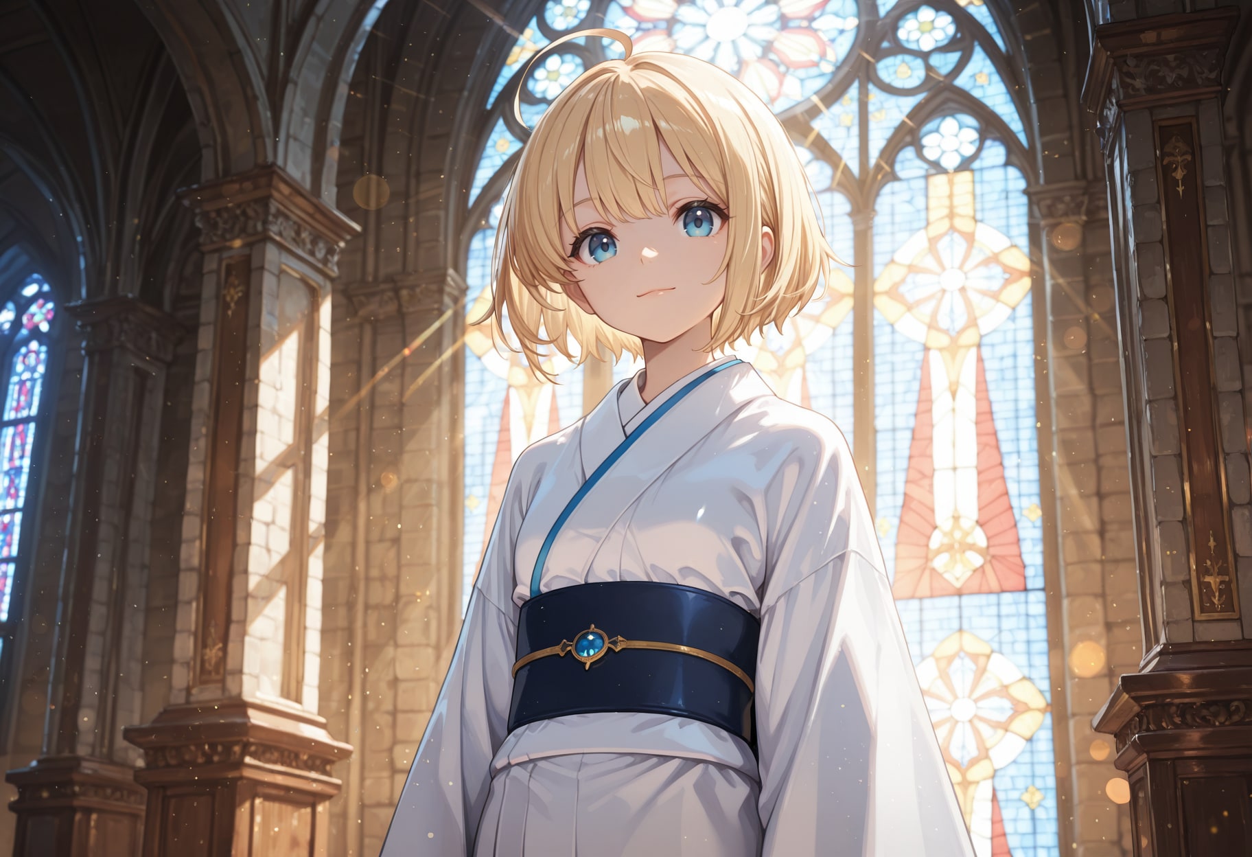 ステンドグラスと着物とシスターさん | の人気AIイラスト・グラビア