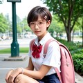 八九寺コスの丸メガネ少女 3枚目
