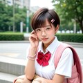八九寺コスの丸メガネ少女 2枚目