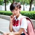 八九寺コスの丸メガネ少女 4枚目