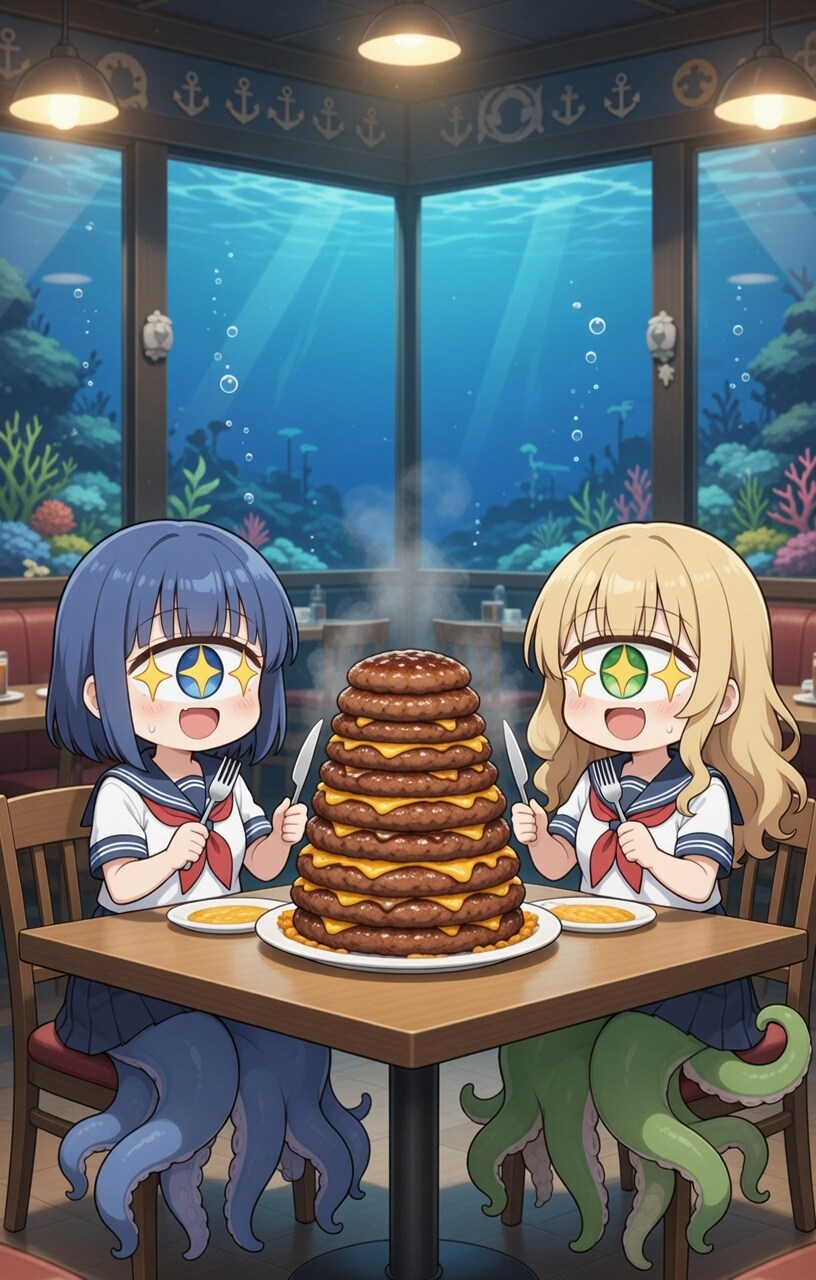 単眼スキュラちゃん.33  ハンバーグシェア