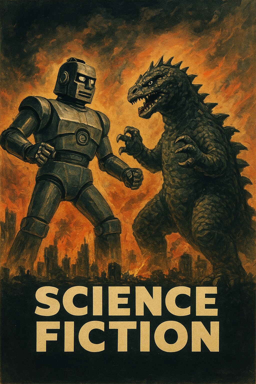 怪獣とロボットの映画昔のイメージ、