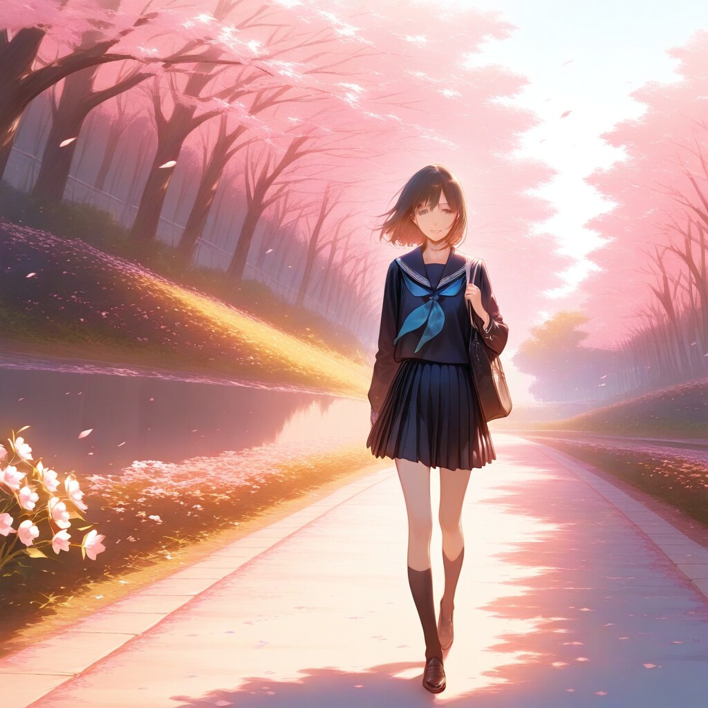 桜並木 | の人気AIイラスト・グラビア