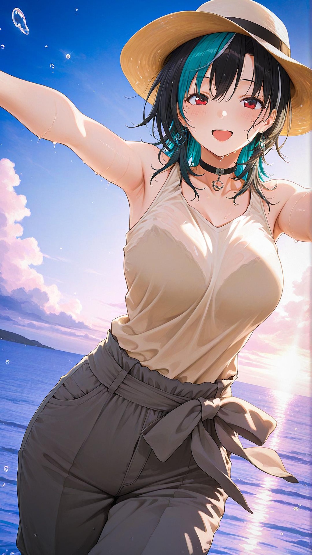 今日のイラスト　夏のお姉さん　輪堂千速さん