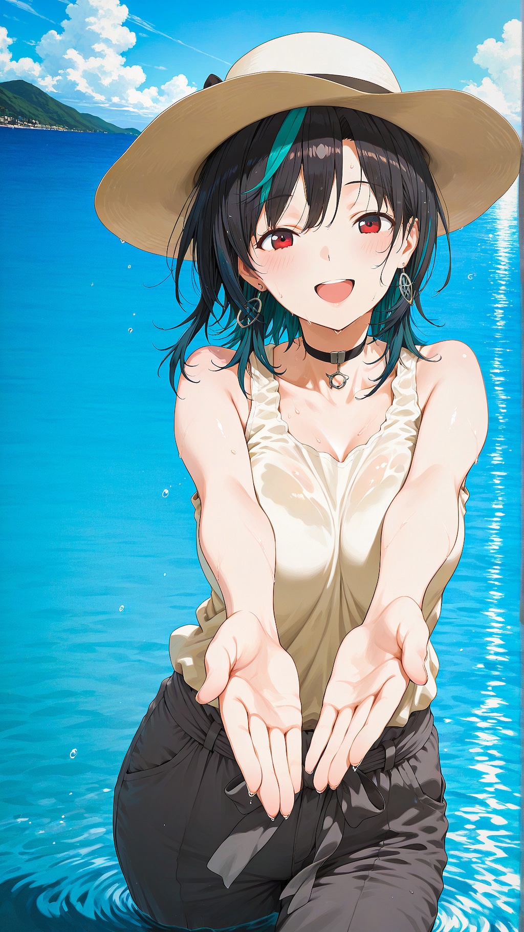 今日のイラスト　夏のお姉さん　輪堂千速さん