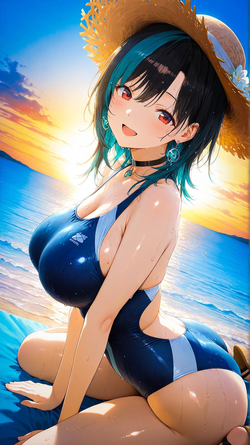 今日のイラスト　夏のお姉さん　輪堂千速さん