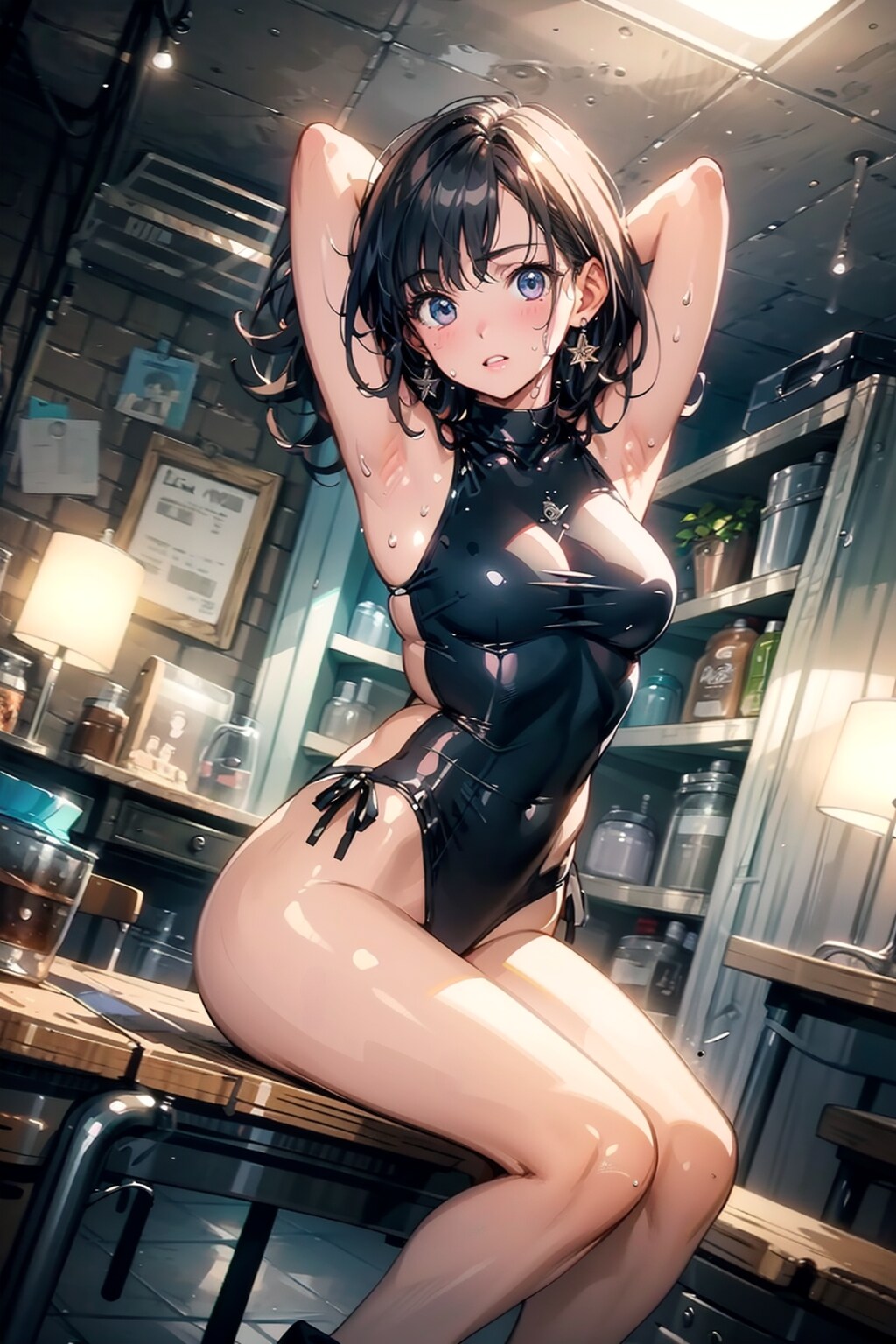競泳水着のTOPAZお姉さん