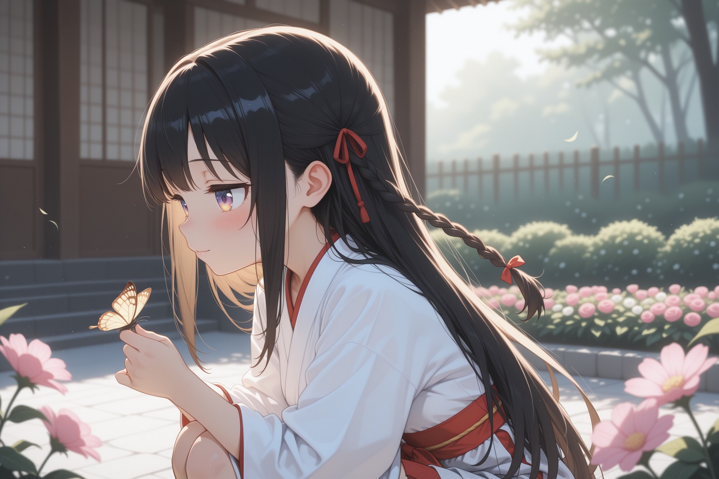 蝶々捕まえた