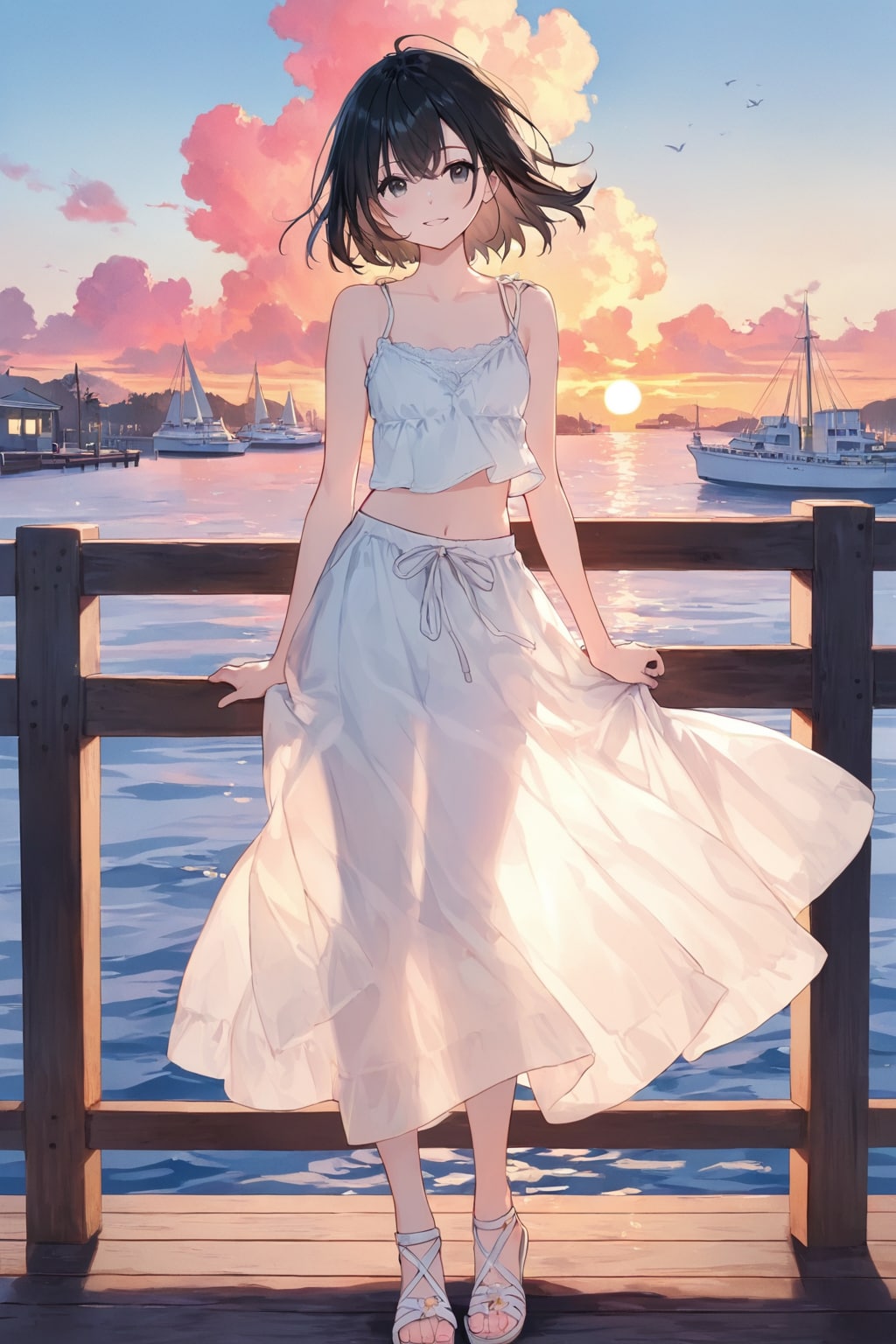 港の夕景