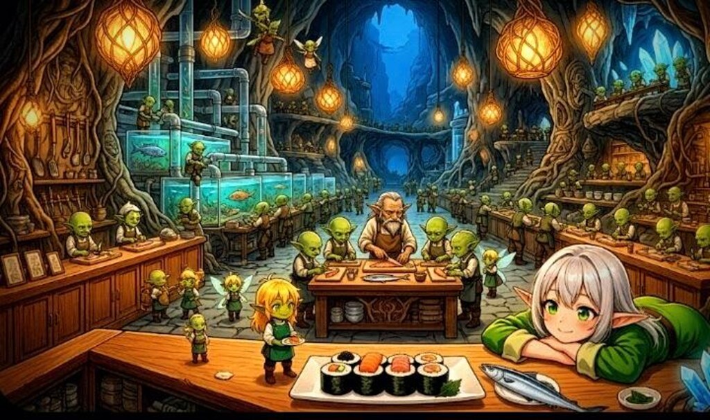 異種族が集まる異世界の寿司店🍣
