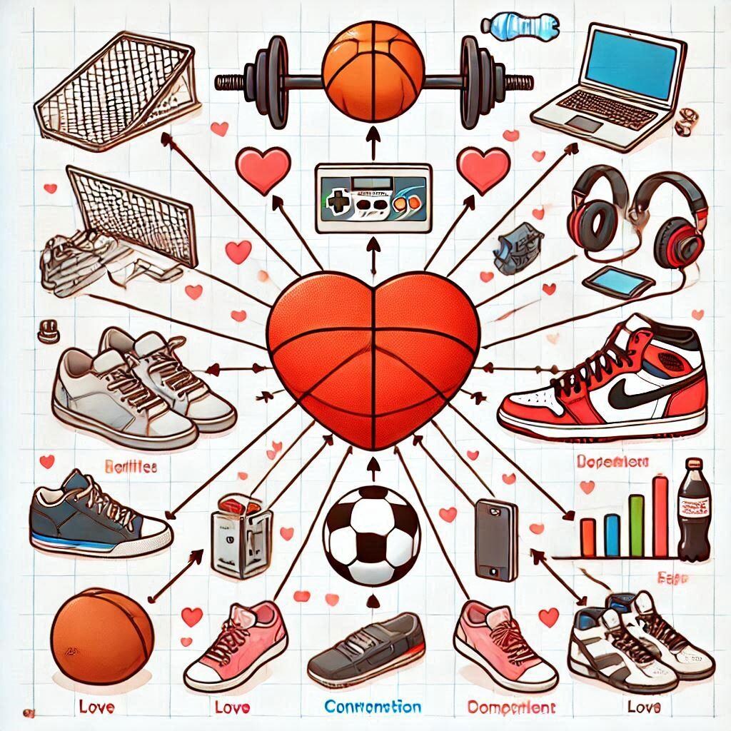 スポーツに使う道具の相関図