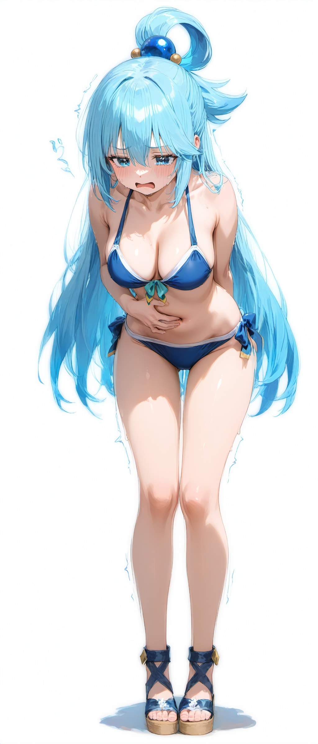 危険な格好で限界を迎えてしまったアクア