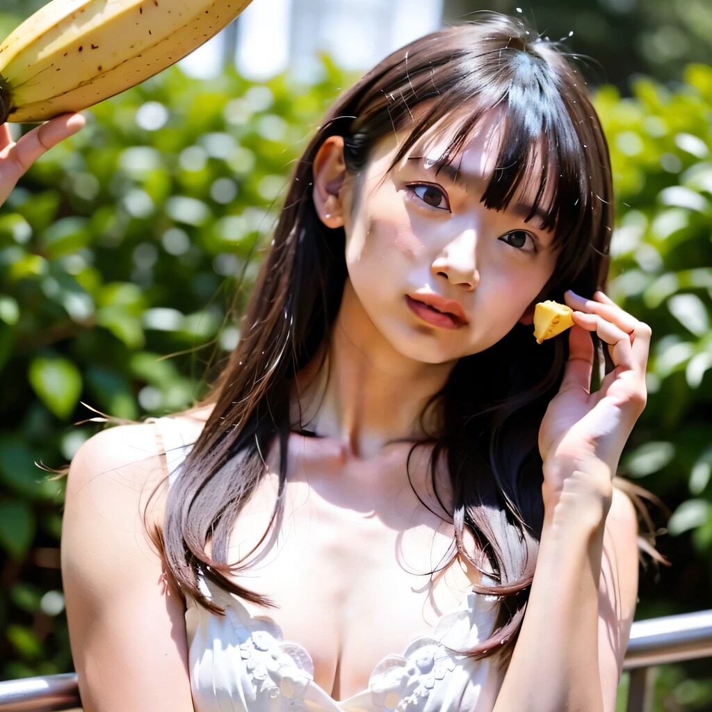 黒髪ロングでバナナの美女１６