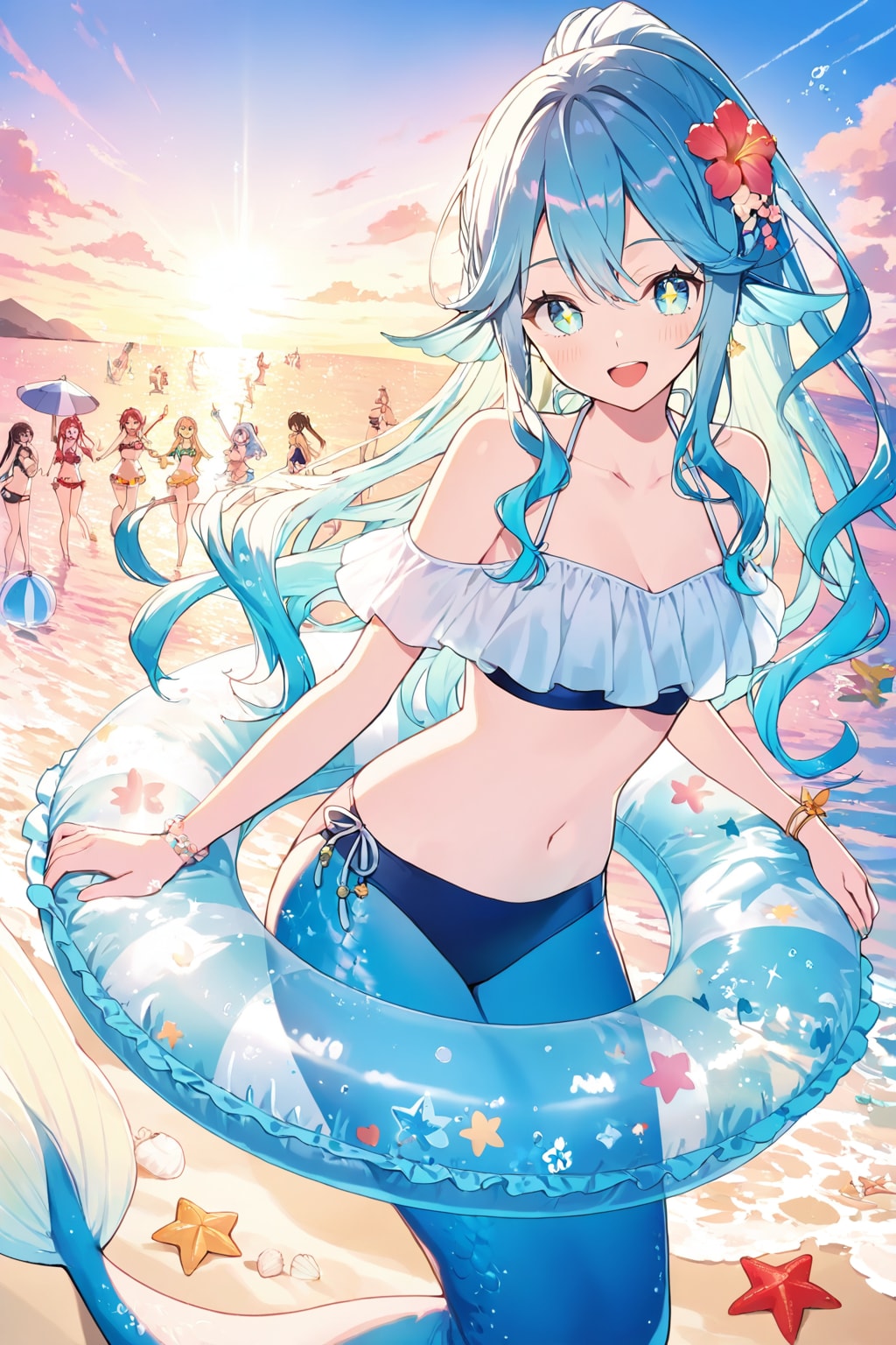 人間大好きな人魚。海水浴場に実はしれっと混ざってる
