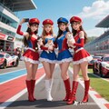 エルフレースクイーンチーム、サーキットで記念撮影 3枚目