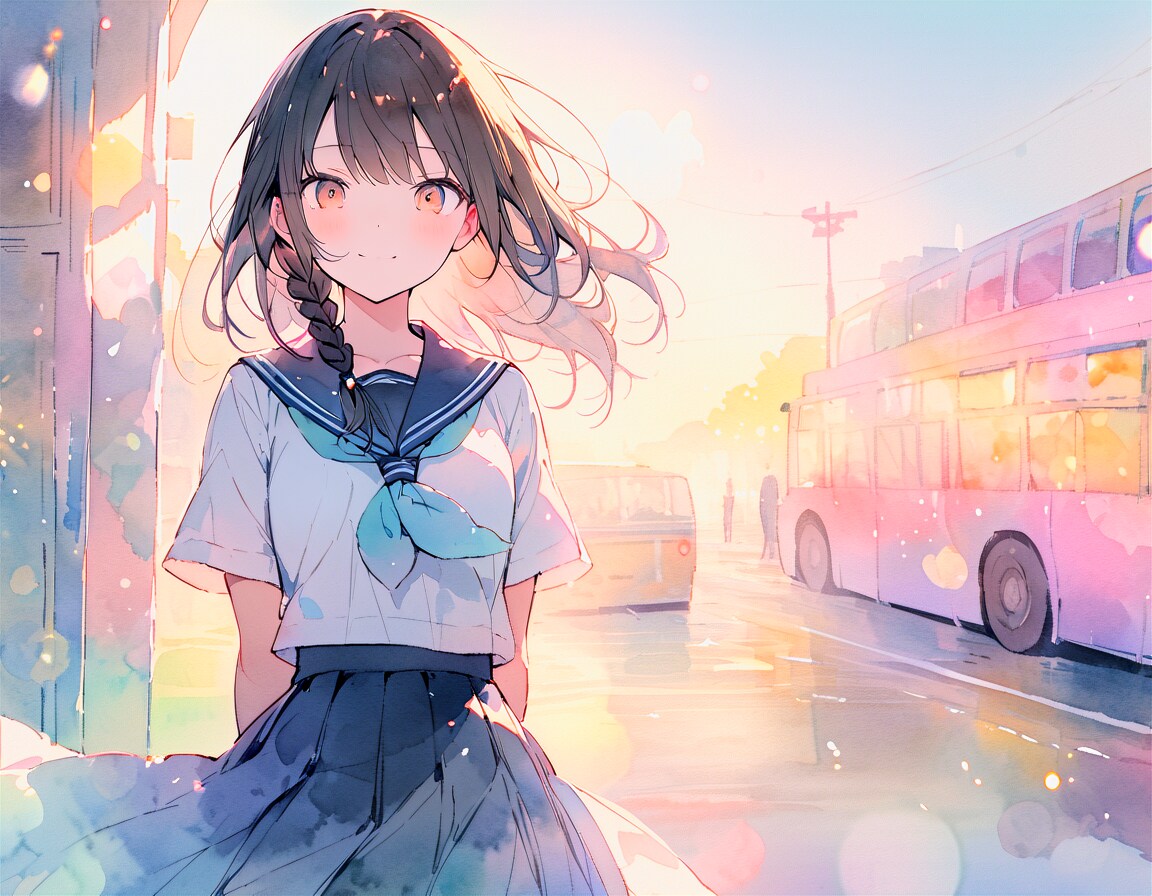 バス待ち少女