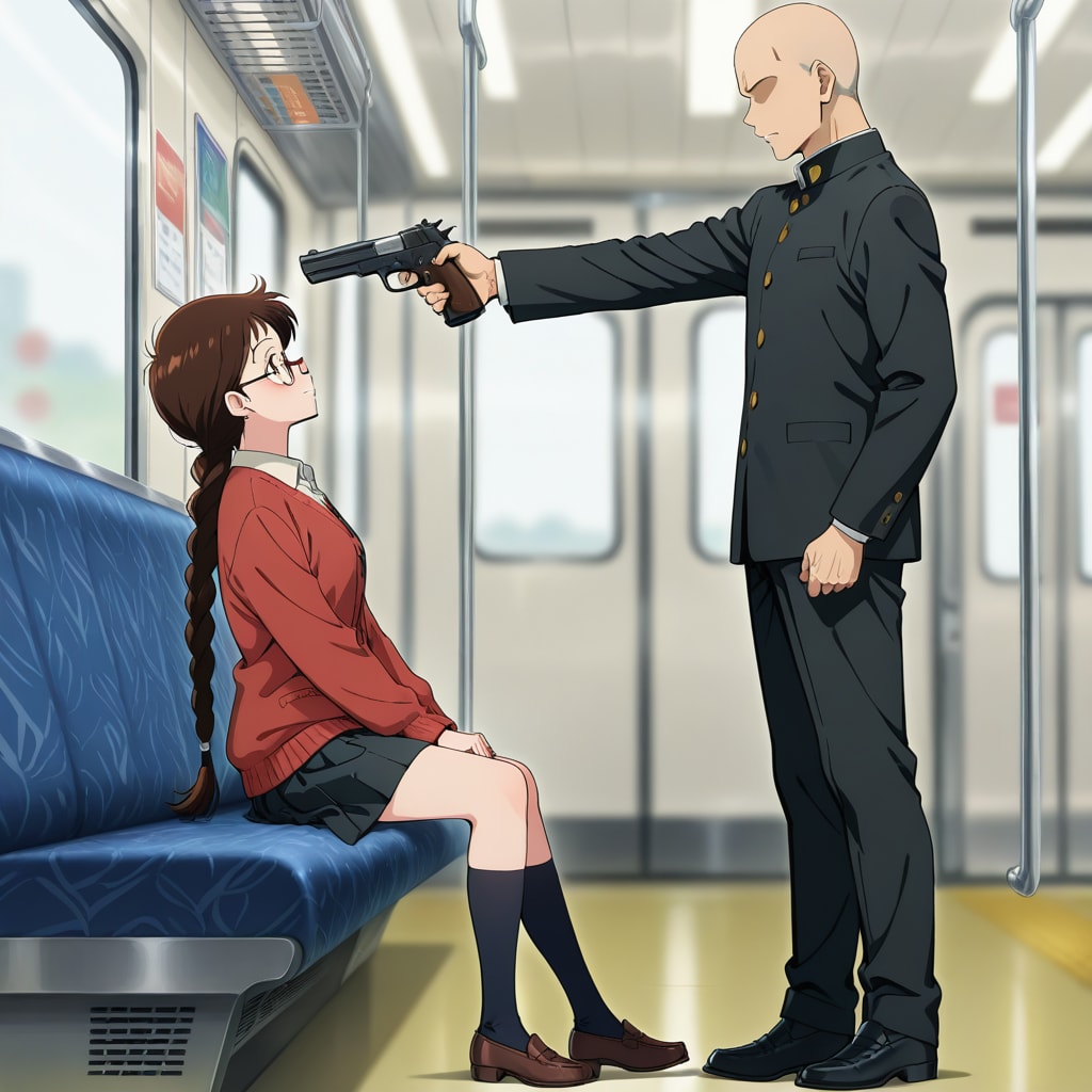 銃を突きつける