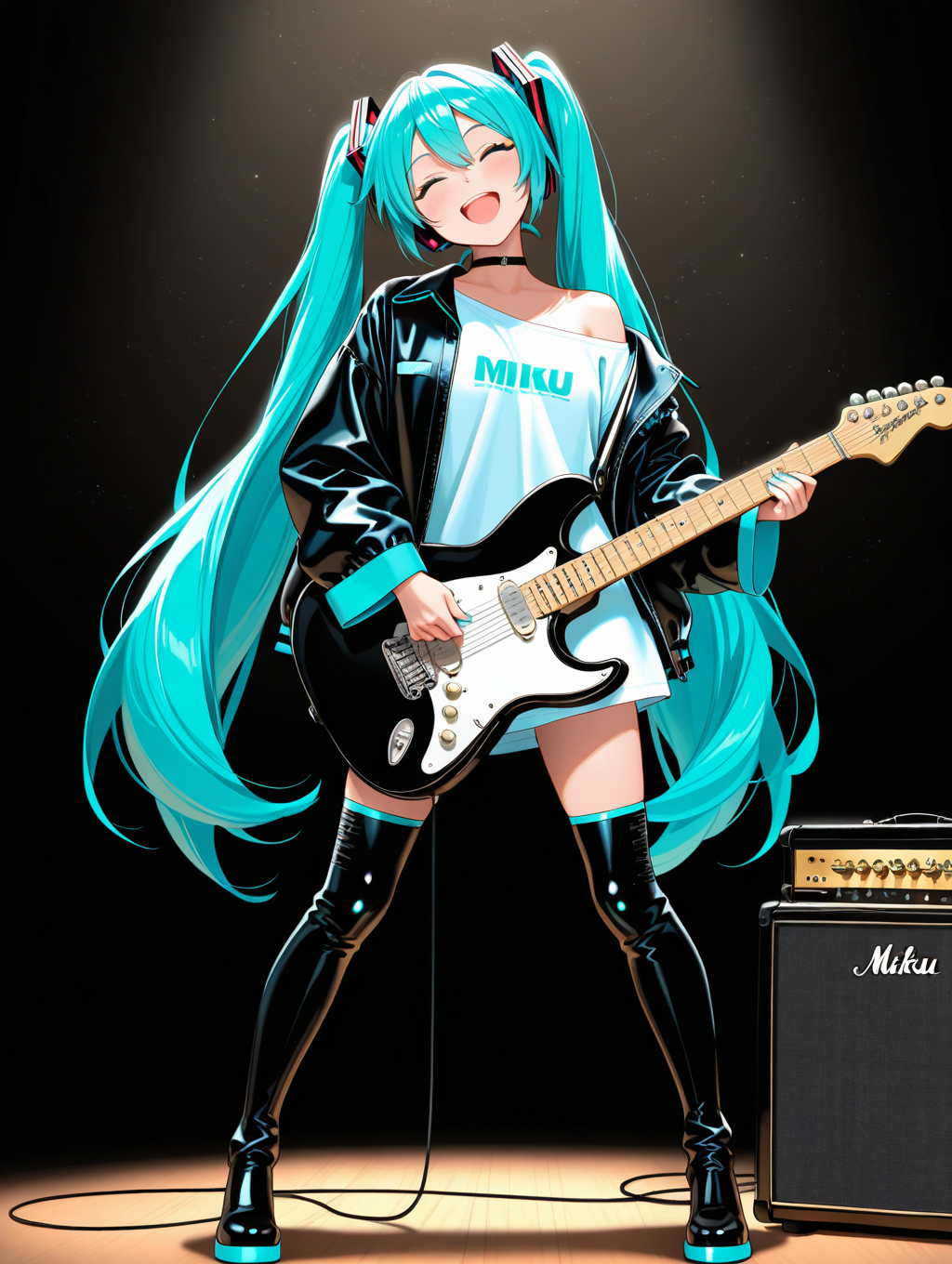 ギター弾いてみるミクさん