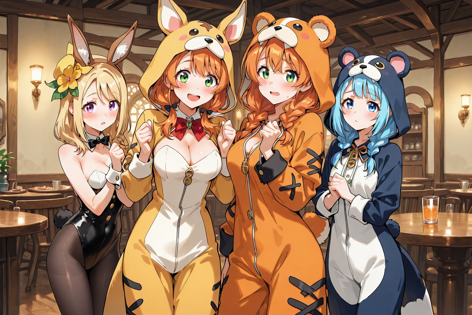 【All0403d1】きぐるみパーティ冒険者ギルドに登録する（モデル: BONSAI） | の人気AIイラスト・グラビア