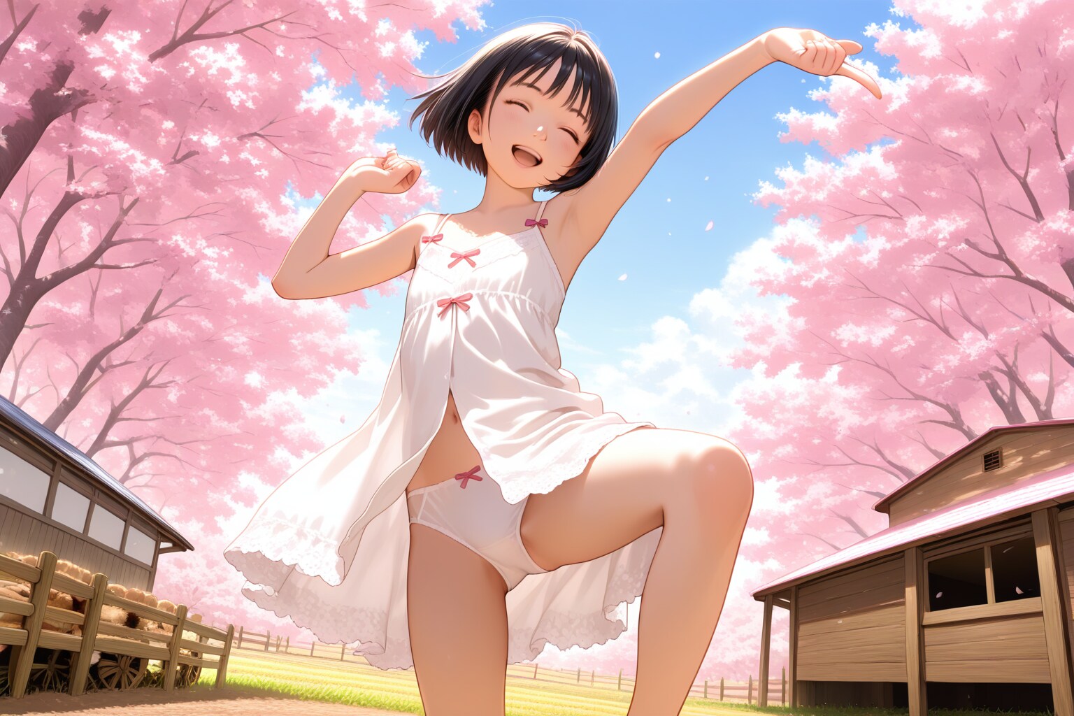 春の陽気に我を忘れるハピ娘。