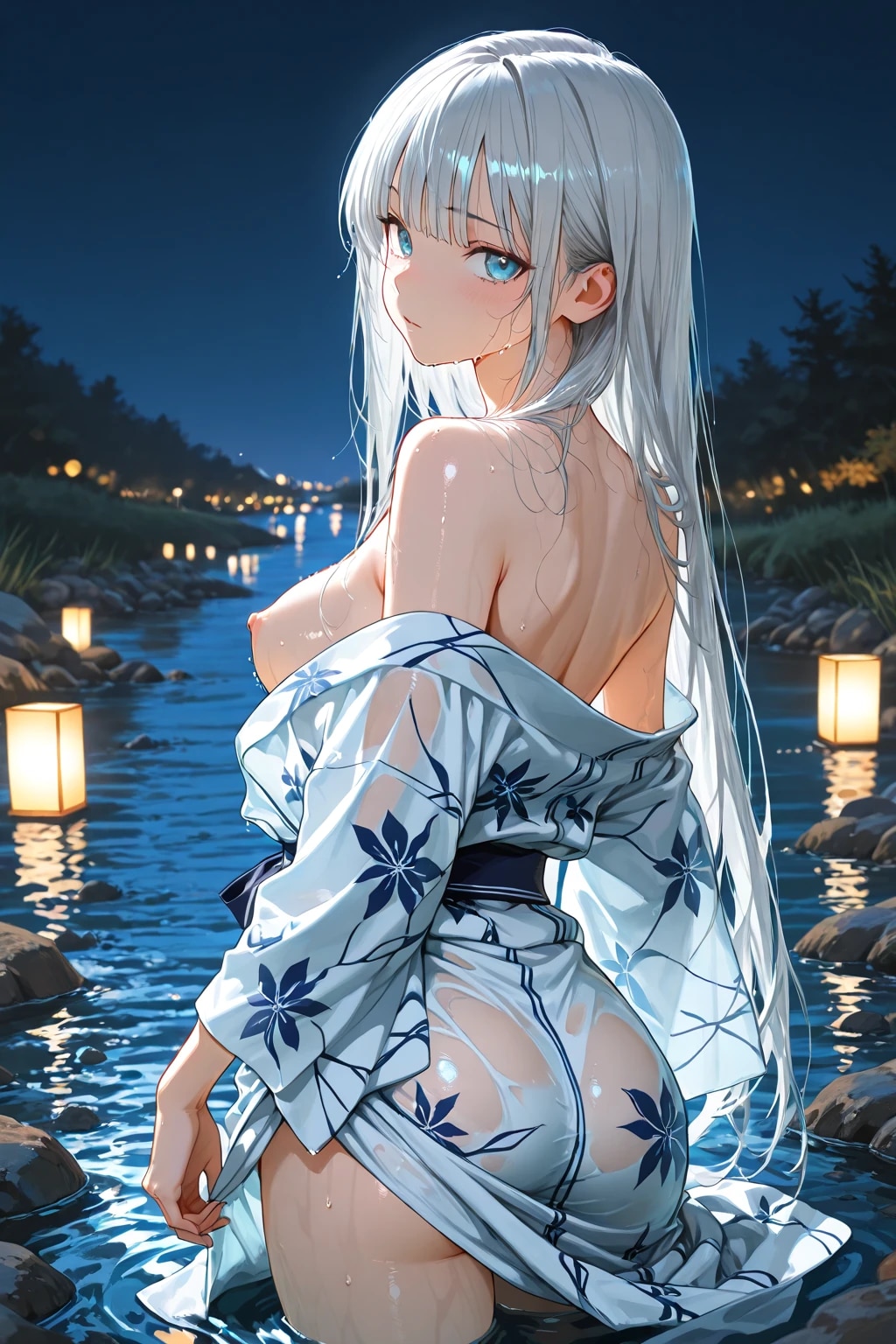 びしょ濡れ浴衣
