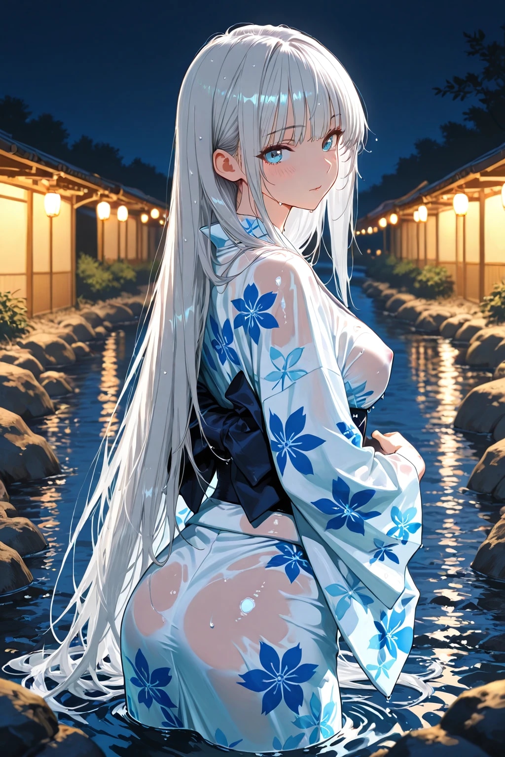 びしょ濡れ浴衣