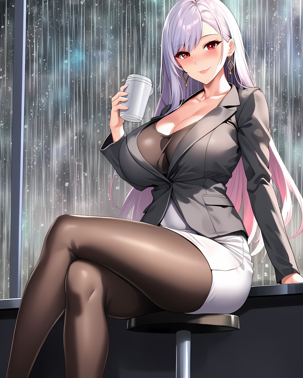 雨の日のひと息☕️窓辺のミレナ✨