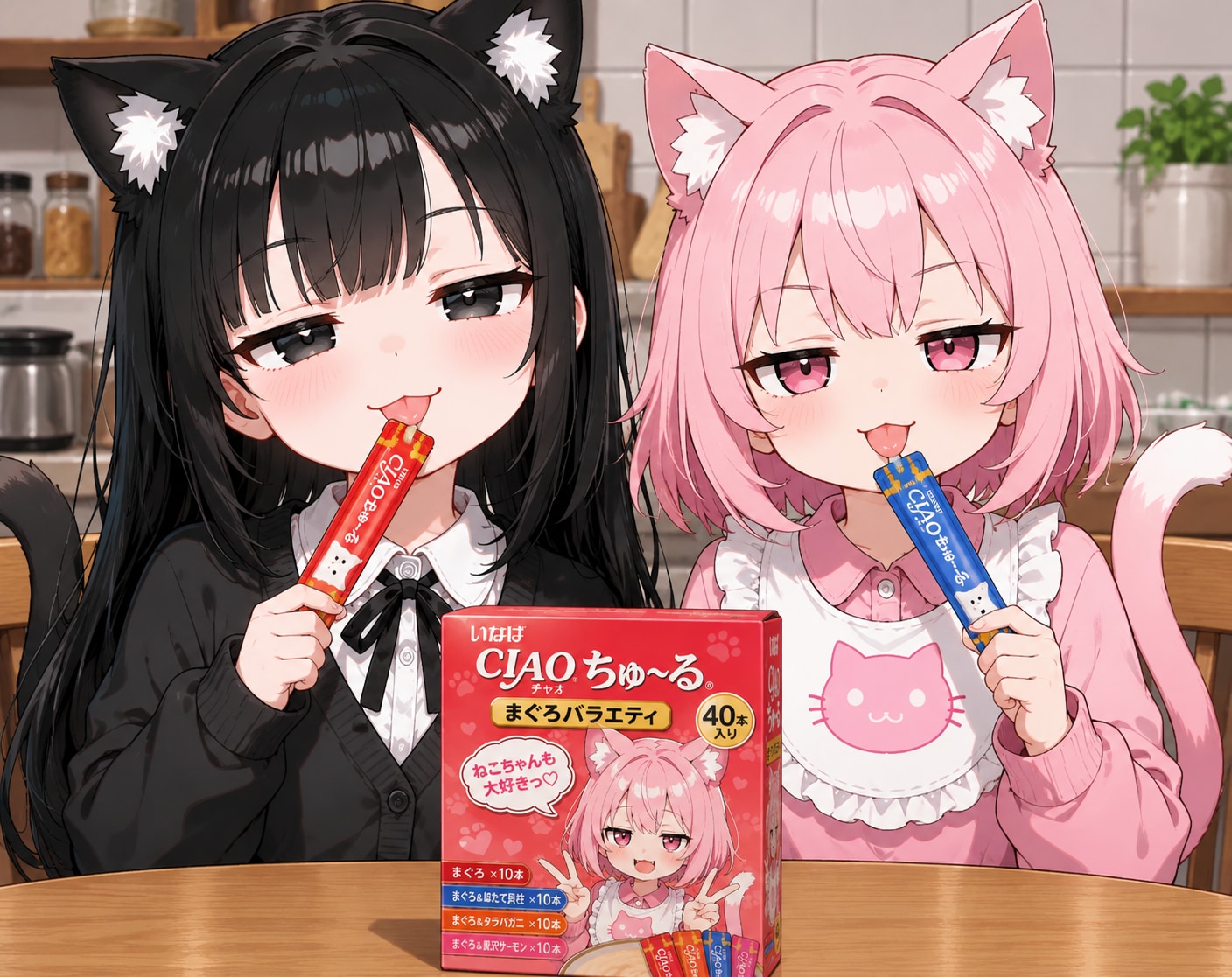 謎の海産物さんちの黒猫ちゃんをおもてなし♡ | の人気AIイラスト・グラビア