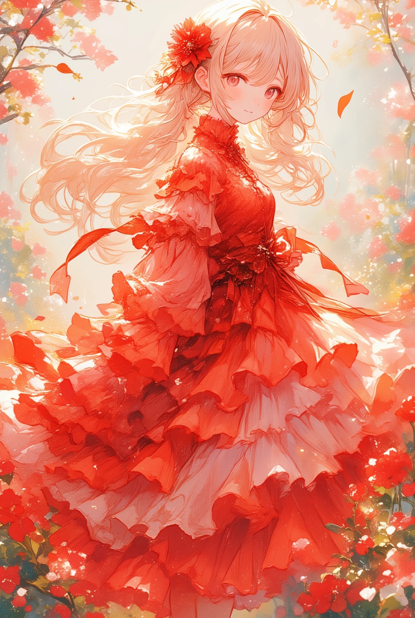 赤い花のお姉さん | の人気AIイラスト・グラビア