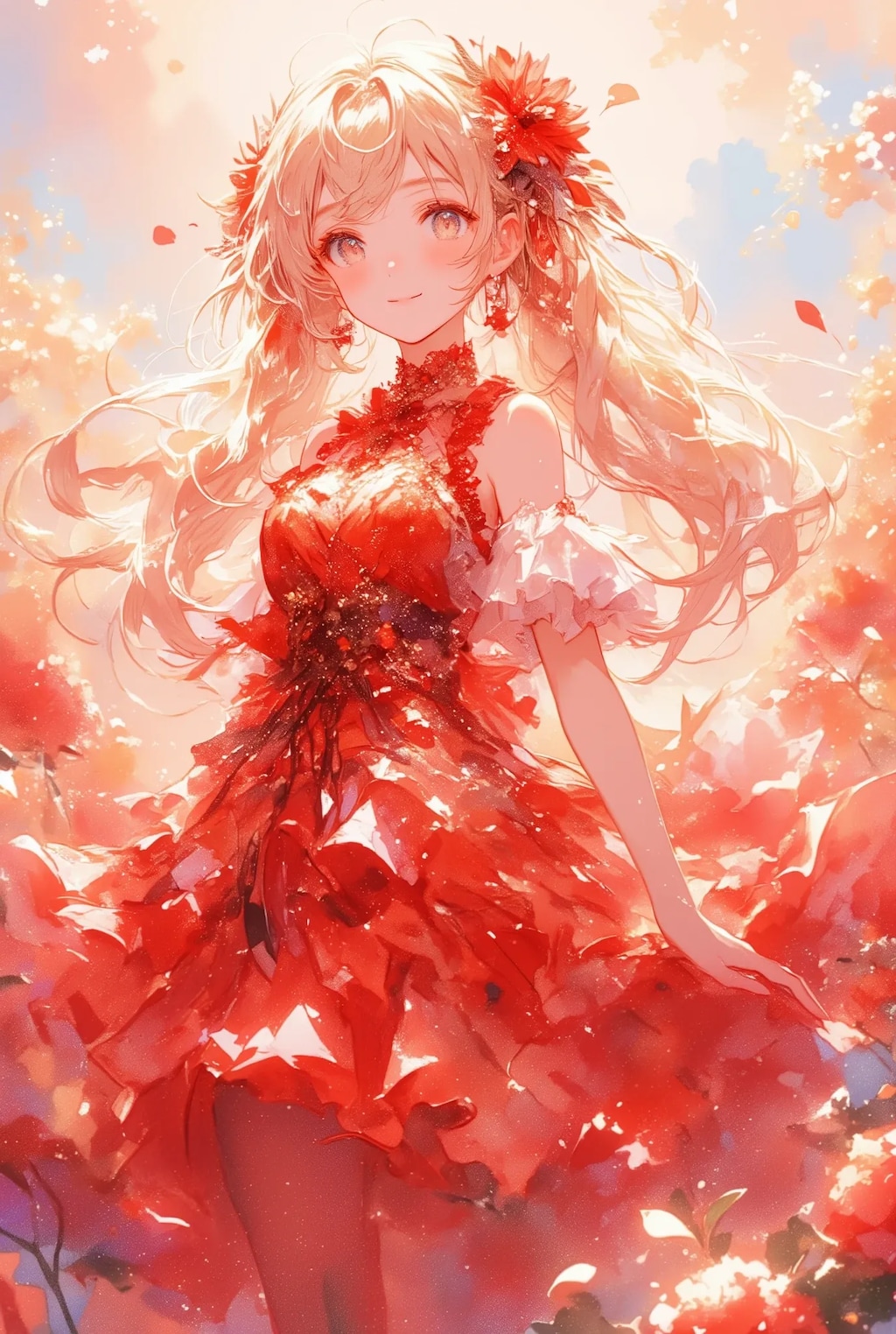 赤い花のお姉さん