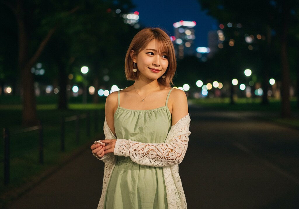 夜の公園　危ないですよ