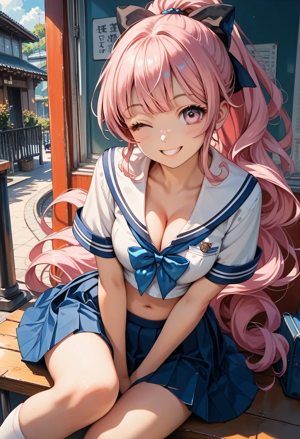 タイトル無いよ✌ピンクポニテちゃん