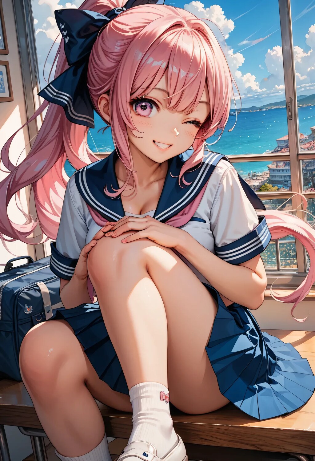 タイトル無いよ✌ピンクポニテちゃん