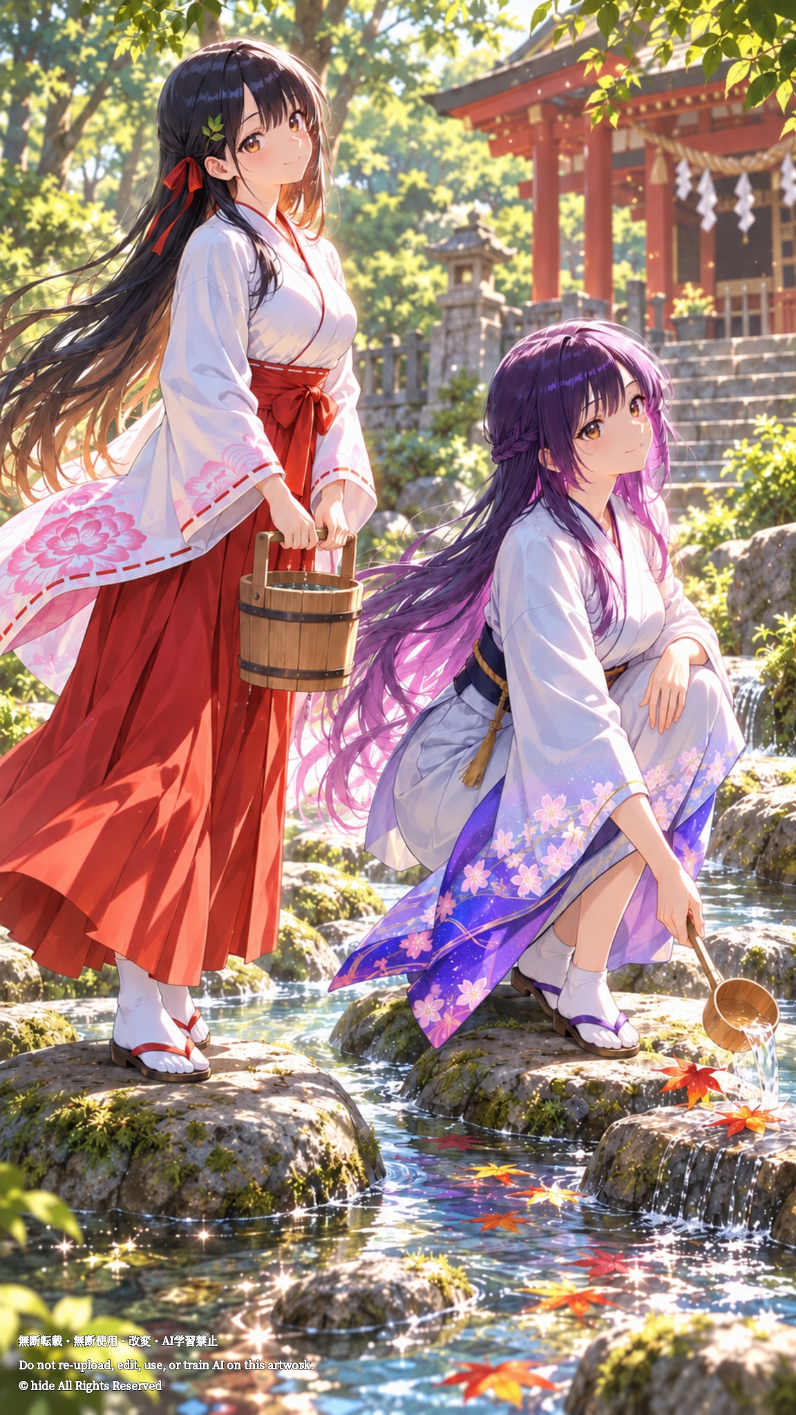 神楽さんとセオリツヒメさん、水辺のそばで | の人気AIイラスト・グラビア