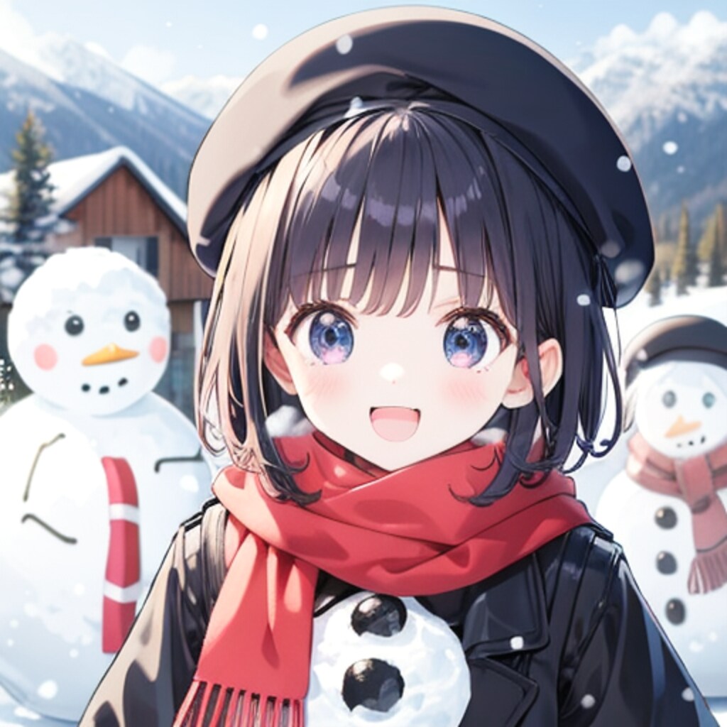 雪ダルマ作ったよ