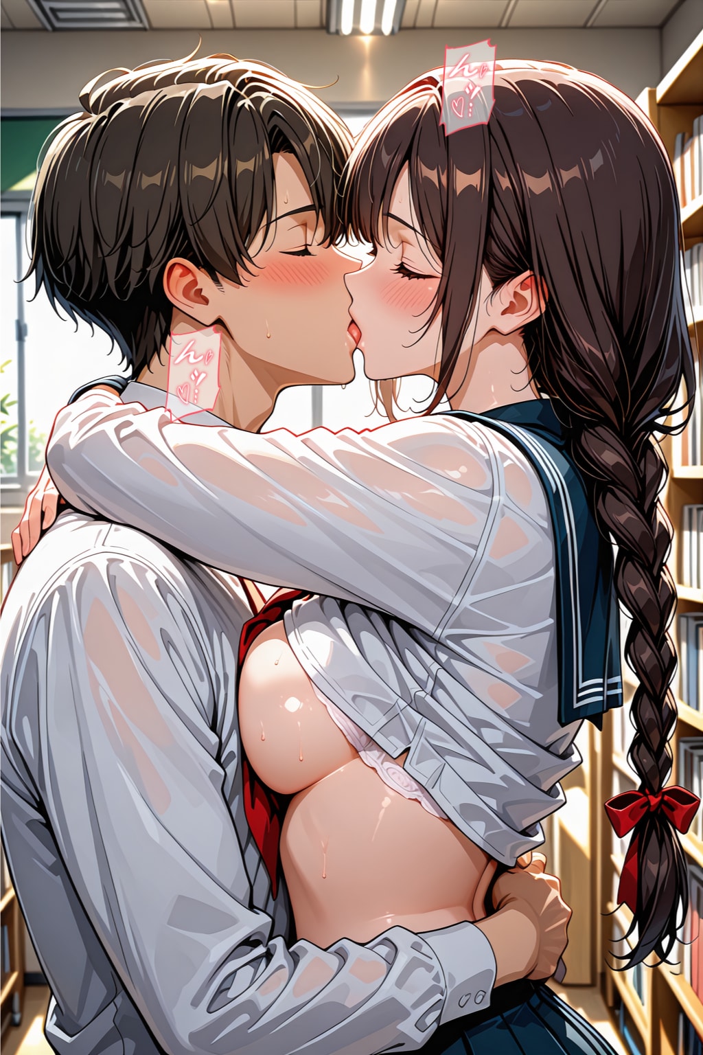 人気のない図書室で