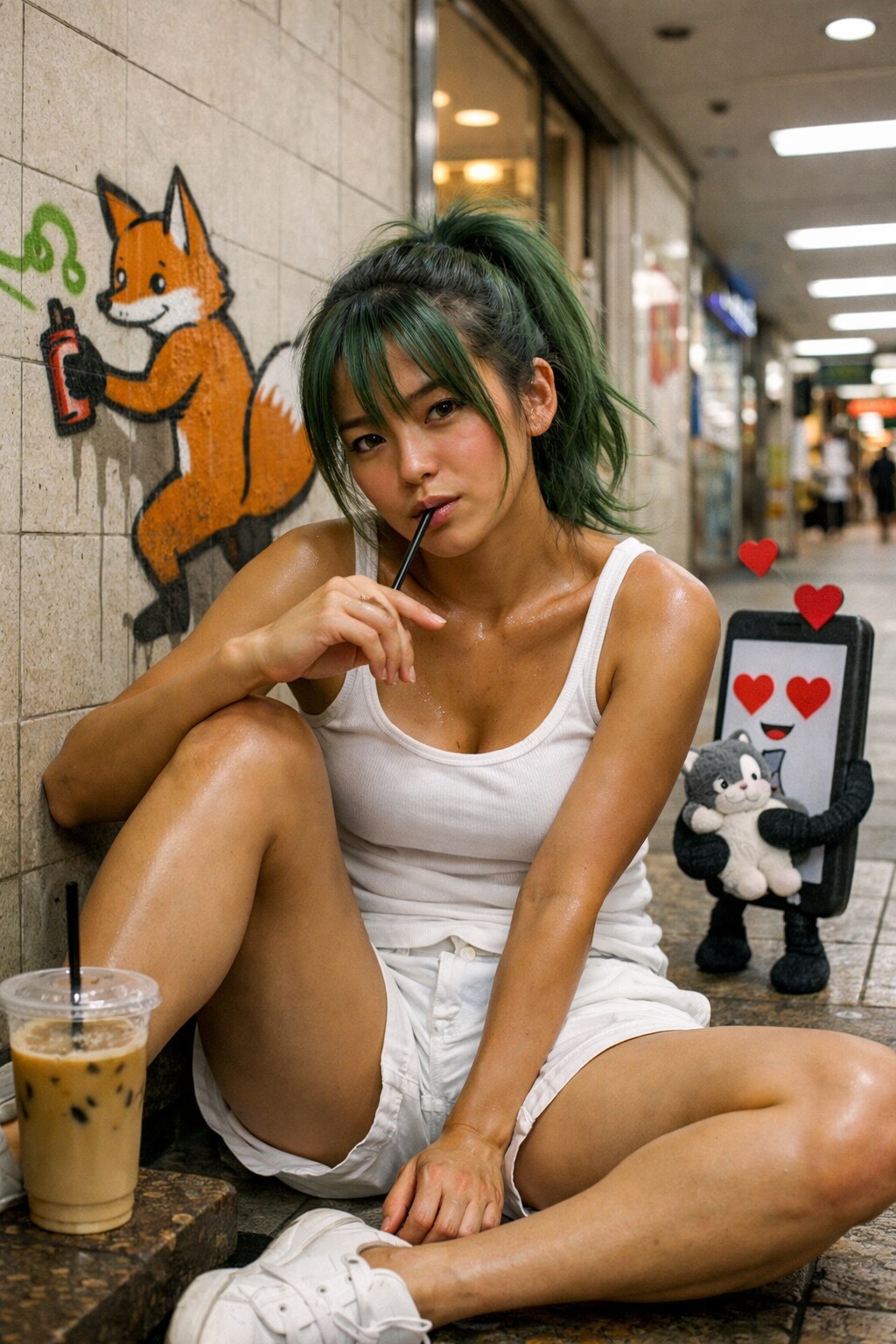緑髪の人