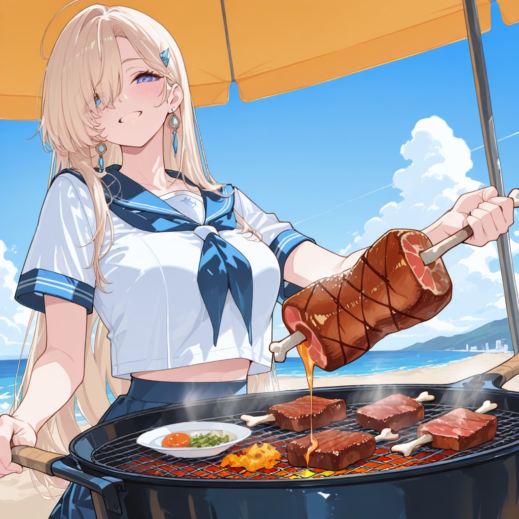 夏の空バーべキューですちちぷいや　弾