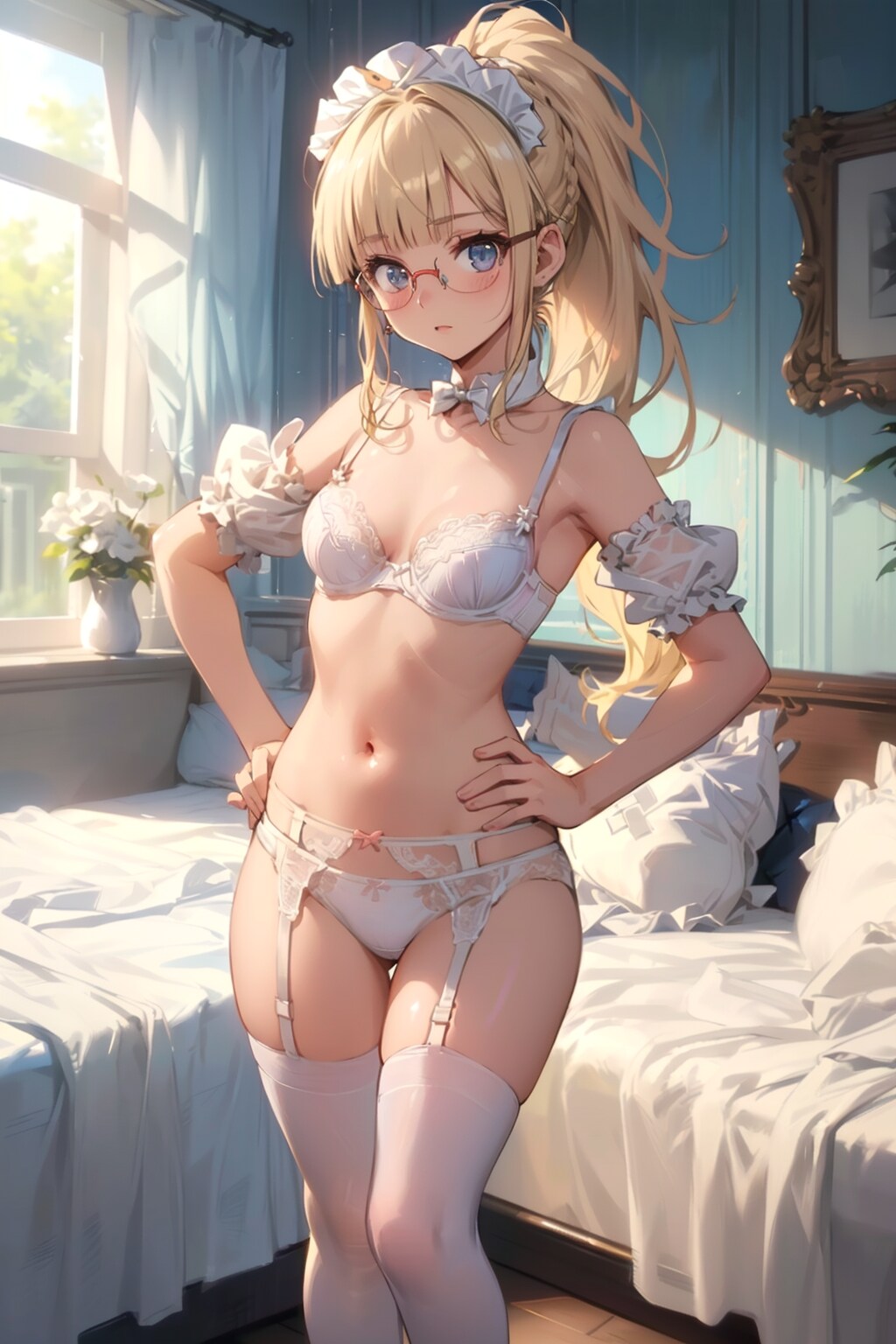 下着メイドの眼鏡っ娘