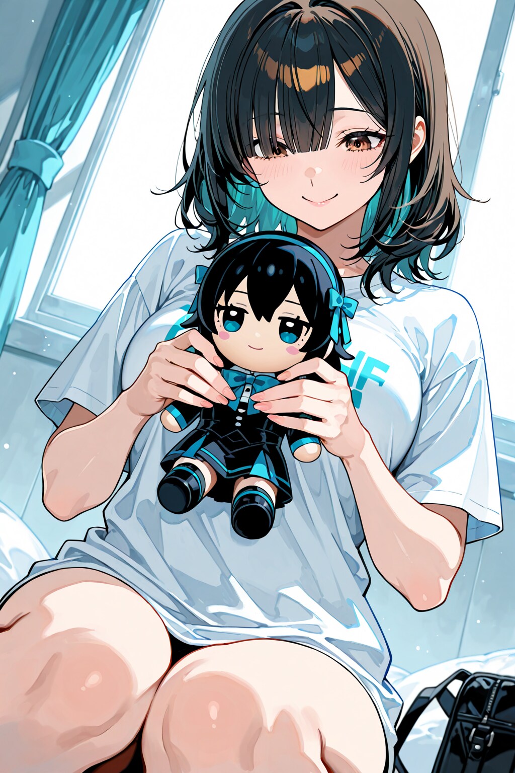 フィギュアを見つめる女の子 | の人気AIイラスト・グラビア